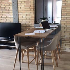 Table jambes épingle acier