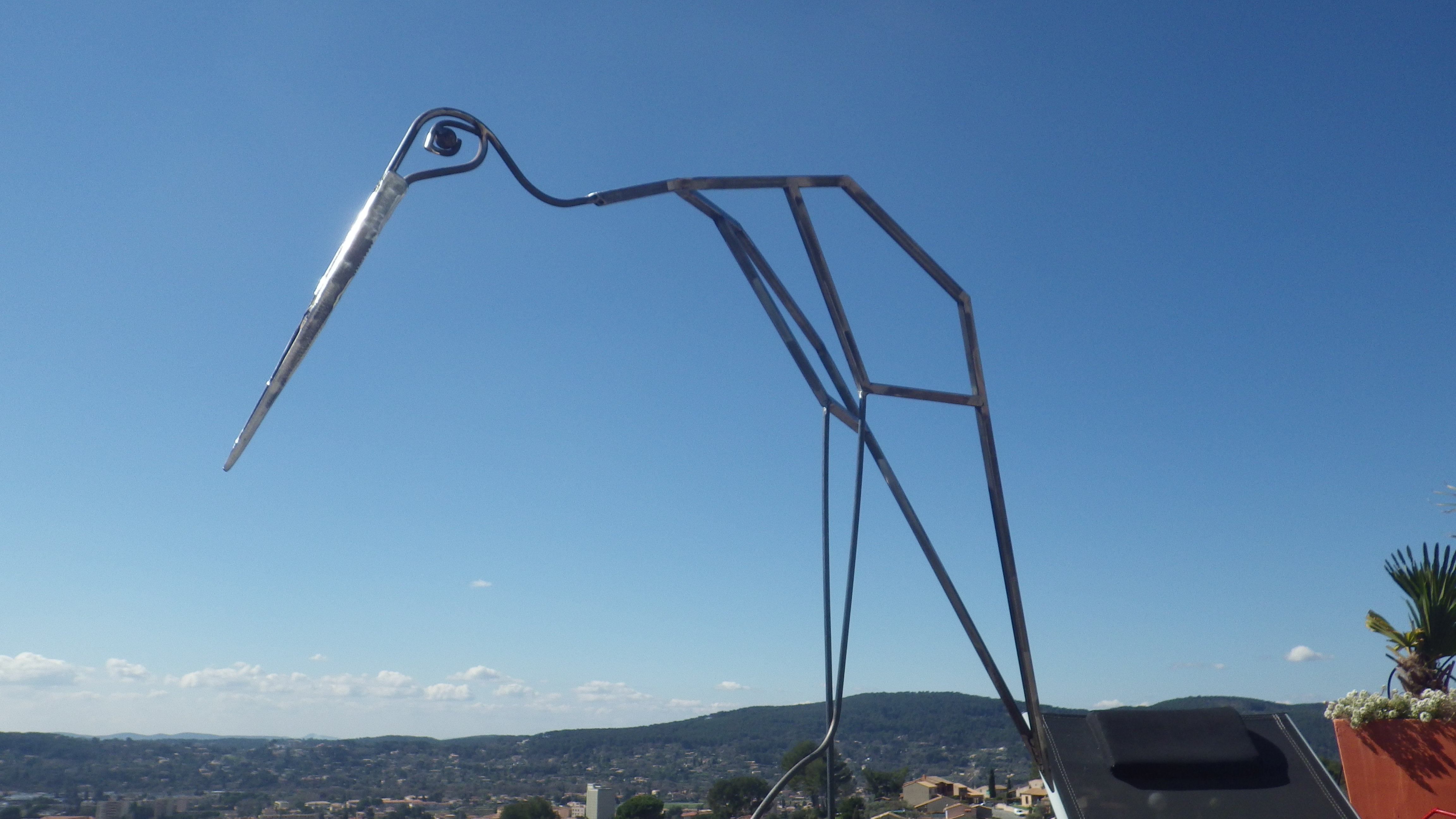 Sculpture échassier sculpture échassier de grande taille DESIGN ACIER